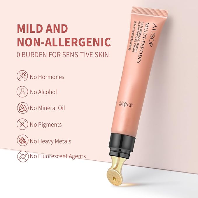 Anti-Aging Caffeine Eye Cream with Metallic Applicator, Eyebag Remover, Under Eye Cream Skin Care Anti-Wrinkles, Fine Lines, Dark Circles, 0.6 OZ