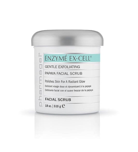Pharmagel Enzyme Ex-Cell - Gentle Papaya Face Exfoliator Scrub for All Skin Types - 18 Ounces