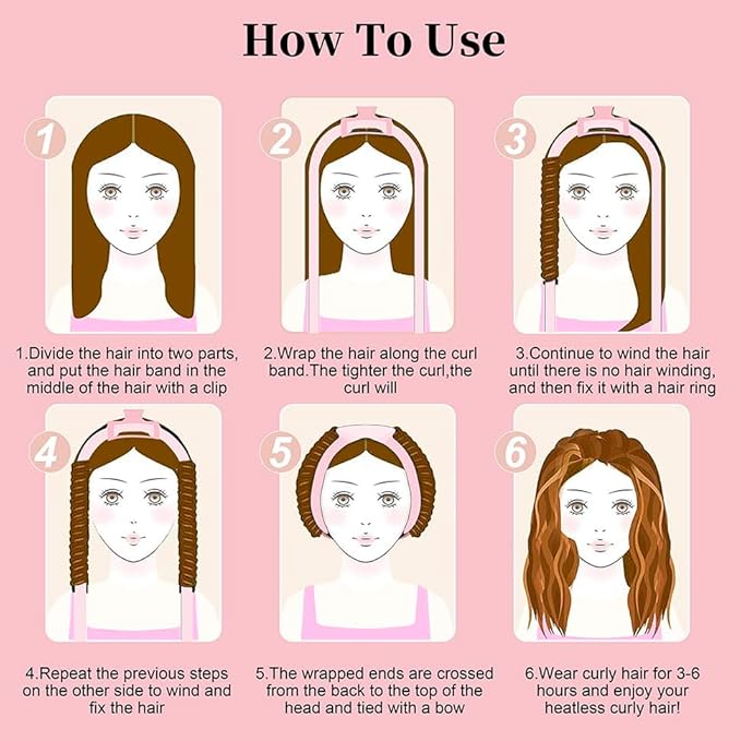 Heatless Curling Rod Headband, Upgraded 60" Extra Long Heatless Curls Headband Soft Hair Curlers to Sleep In Hair Rollers No Heat Curls (Light Purple)