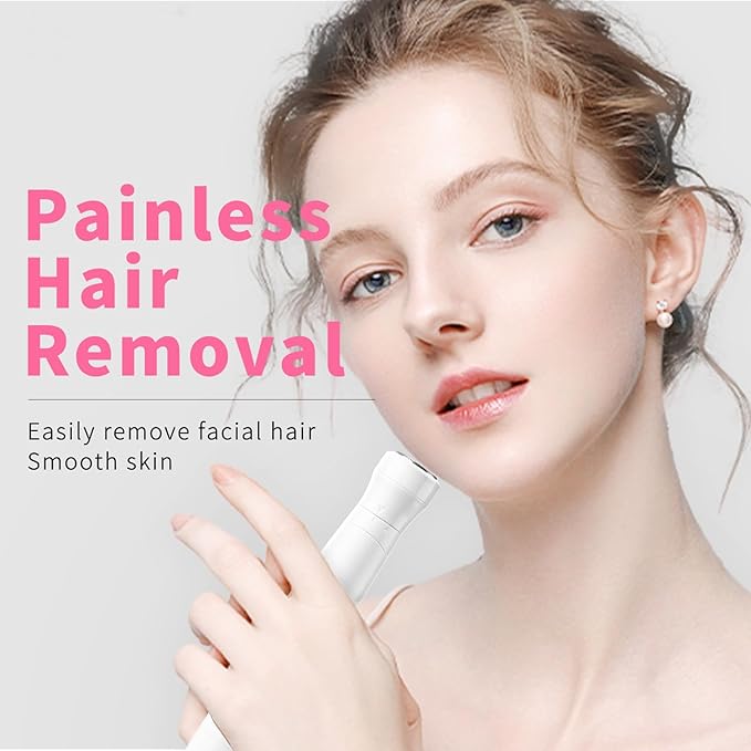 7-in-1 Electric Razor for Women - Painless Facial Hair Removal & Bikini Trimmer, Nose Eyebrow Pubic Hair Shaver with Replaceable Razors, Waterproof Women's Grooming Kit & Electric Shaver