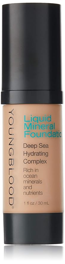 Youngblood Clean Luxury Cosmetics Liquid Mineral Foundation, Capri | Dewy Mineral Lightweight Full Coverage Makeup for Dry Skin Poreless Flawless Tinted Glow | Vegan, Cruelty Free, Gluten-Free