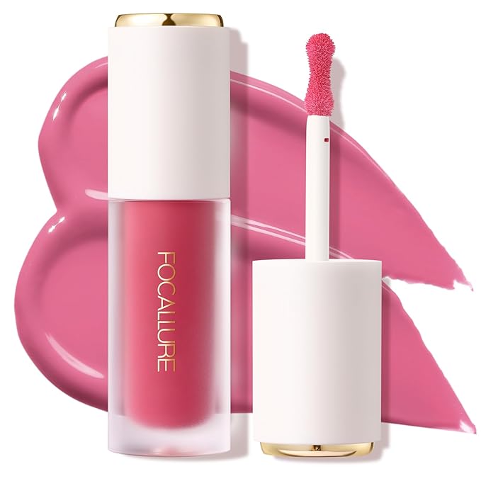 FOCALLURE Silky Cream Liquid Blush,Leaving a Matte Dewy Makeup Look,Easy to Apply and Create a Natural Flush,Long Lasting and Lightweight Cheek Blush Face Makeup,CATCH ME