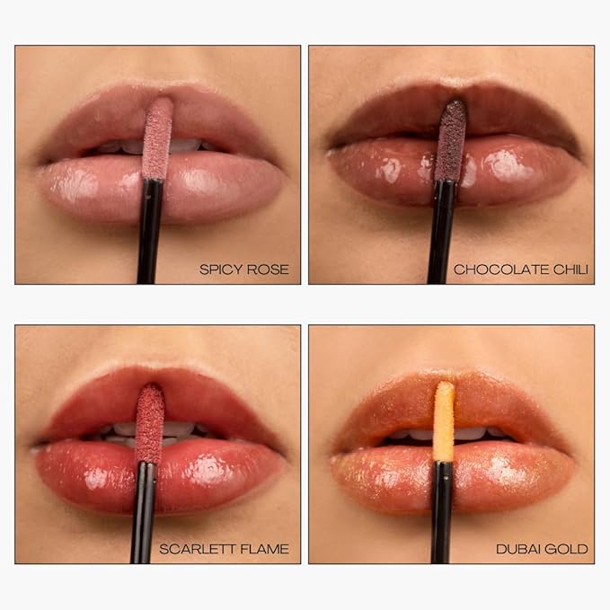 BIG POUT ENERGY, Chili-Infused Lip Plumping Oil for Full and Smooth Lips, Lip Gloss Finish, With Easy Swipe XL Wand Applicator, Scarlett Flame, 0.12 fl oz