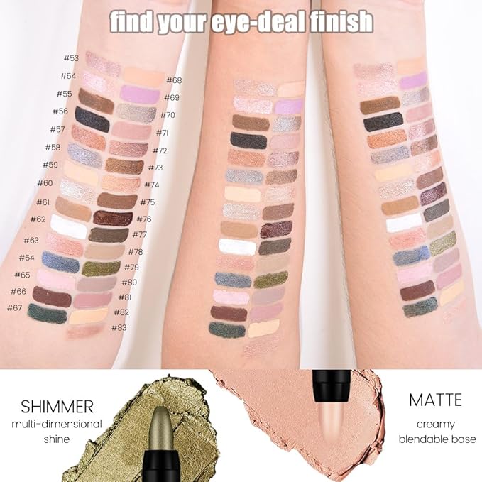 Kaely Cream Eye Shadow Sticks, Deep Green Shimmer Eyeliner Pencil Eyeshadow Palette Makeup, Eye Highlighter Brightener Stick for Older Women Waterproof Pigmented, sombras para ojos, New-79