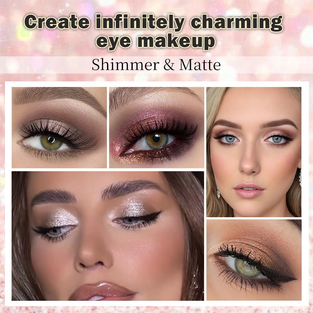 Eye Shadow Palette,Nude Silver Gray Cream Eyeshadow Makeup Pallets for Women Natural Eyeshadows for Eyes Long Lasting Naturing-Looking