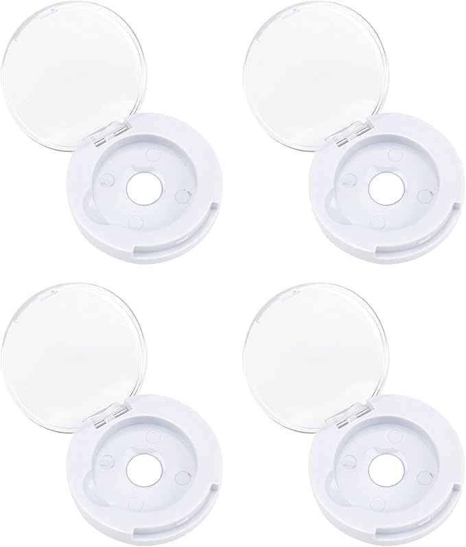 4 Pack Empty Eyeshadow Holder Case Round Magnetic Makeup Eyeshadow Lipstick Palette Container For Travel Sample DIY - White