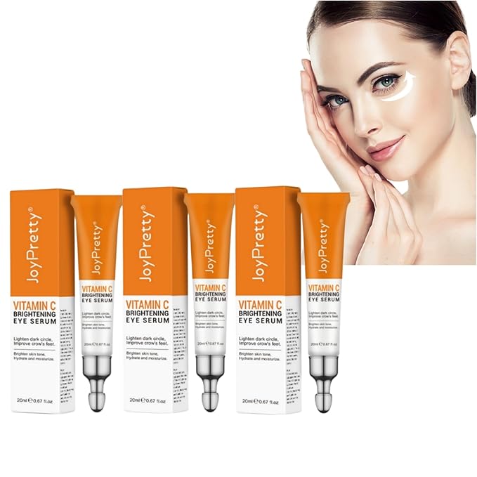 New JoyPretty Vitamin C Brightening Eye Serum,Eye cream,Anti Aging Serum with Vitamin C, Niacinamide and Hyaluronic Acid,Remove for Dark Circles Puffiness Under Eye Bags Fine Line Crow's Feet (3)