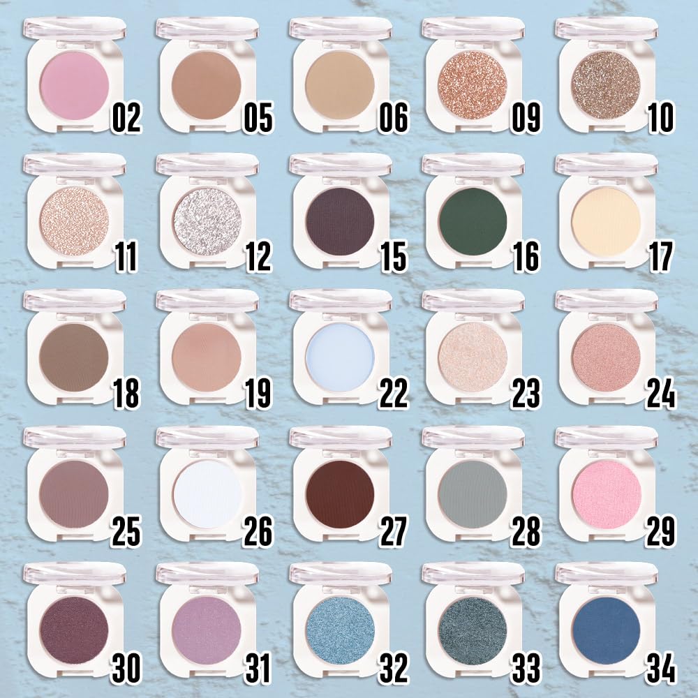 Single Matte Eye Shadow Palette Makeup, Light Blue Matte Eyeshadow for Women, Monochrome Eye Shadow Makeup, Pigmented Waterproof Sombras Para Ojos, Vegan, Talc, Paraben & Cruelty Free, 22