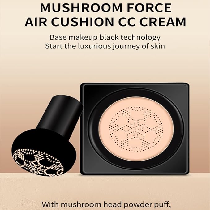 OCHEAL Mushroom Head Air Cushion BB Cream Foundation Cream for Face Makeup Concealer Cushion for Face Comestics Make Up Cushion Compact Ivory