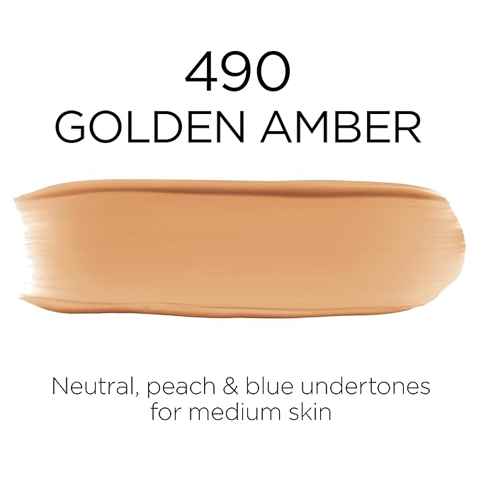 L'Oreal Paris Makeup Infallible Up to 32 Hour Fresh Wear Lightweight Foundation, 490 Golden Amber, 1 Fl Oz, Packaging May Vary