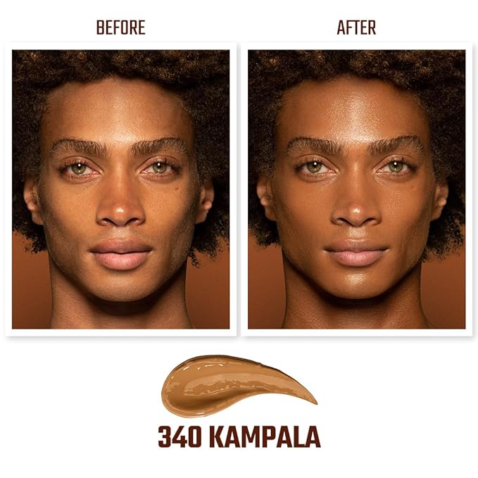 Juvia's Place I Am Magic Velvety Matte Liquid Foundation 340 - Kampala - Dark Tan w/Golden Undertone, Makeup Foundation Full Coverage, Lightweight, Long Wear, Velvety Matte Finish