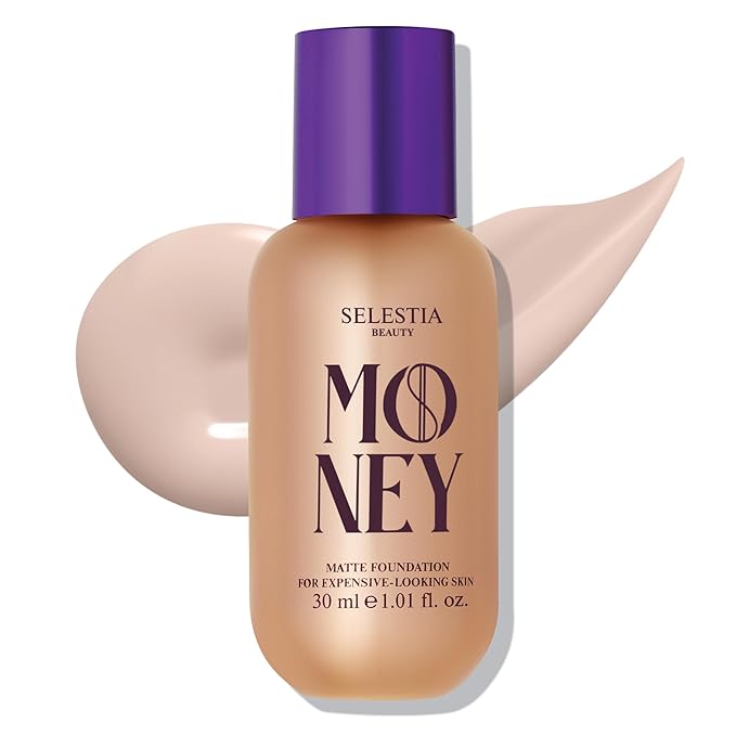 Matte Foundation Money - Long-Lasting Makeup Foundation with Flawless & Buildable Coverage - Liquid Foundation for All Skin Types (Ivory)