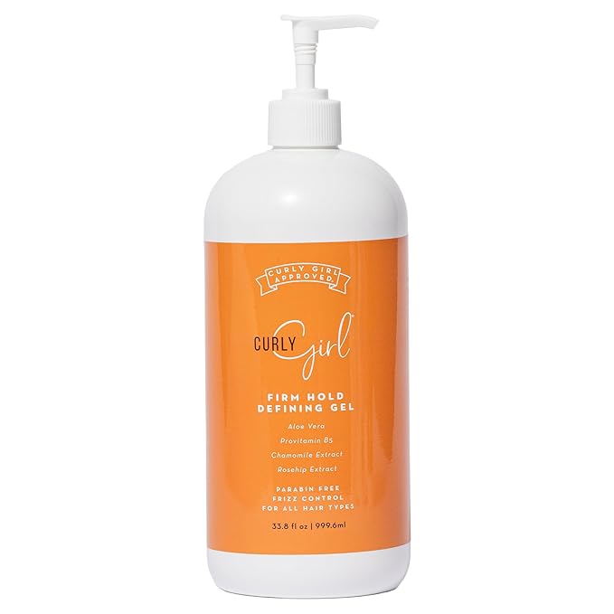 Curly Girl Firm Hold Defining Gel For Curls, Strong Hold Frizz Control Curly Hair Gel, Paraben Free, Aloe Vera, Water Soluble