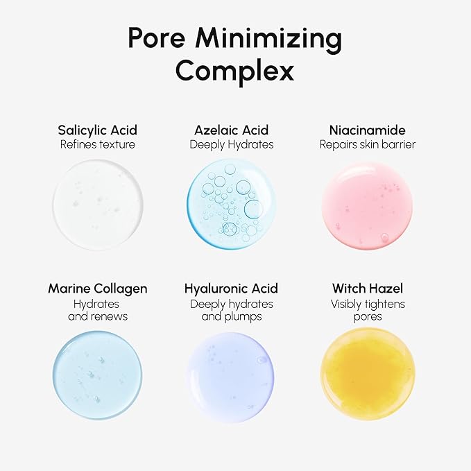 MAREE Pore Minimizer for Face Toner – Oil Control Facial Toner with Niacinamide, Witch Hazel & Marine Collagen – Gentle Exfoliating Face Toner for Women – Oily, Normal, Sensitive Skin – Tonico Facial