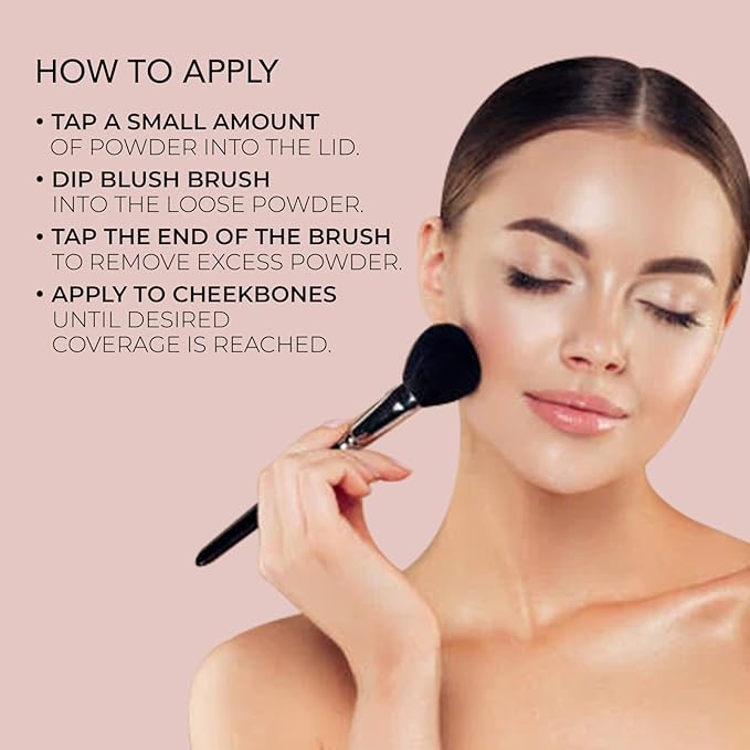 Bellapierre Mineral Blush – Loose Powder Blush, Lightweight Cheek Color, Warm Dewy Finish, Talc-Free, Hypoallergenic & Non-Toxic – 0.3 oz – Desert Rose