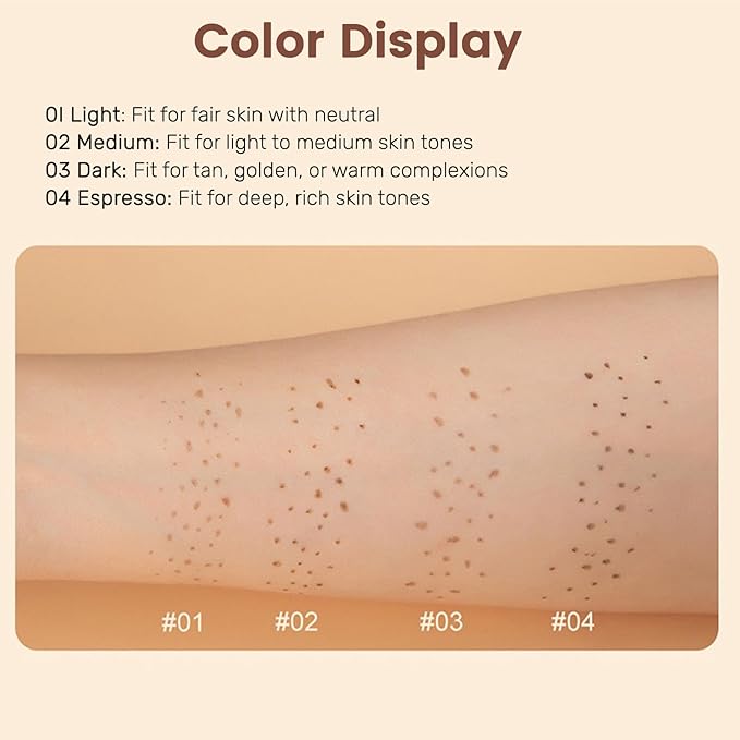 Freckle Pen, Natural Lifelike Fake Freckles Makeup Pen Stamp for Sunkissed Makeup,Magic Faux Freckle Stain Marker Long Lasting Quick Dry - (01LIGHT+02MEDIUM)