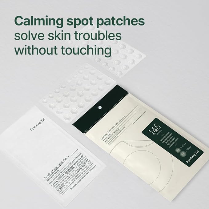 Pyunkang Yul PKY Calming Clear Spot Patch (Slim Care)145 count Quick, Adhesive & Invisible Oval Fit Stickers, Hydrocolloid Acne Spot Cover, Pimple Focused Skin Care for Blemishes and Zit, 2 Sized