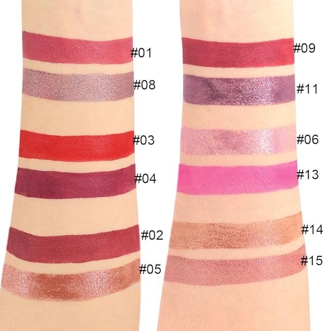 evpct 1Pcs Hot Bright Red Glitter Metallic Shimmer Diamond Lipstick Lip Gloss Stain Set for Women Long Lasting Waterproof, Dark Red Sparkle Glitter Matte long wear Liquid Lipstick Lip Makeup Kit