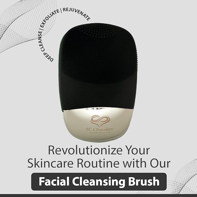 Facial Cleansing Brush | 3-in-1 Electric Face Scrubber | USB Rechargeable Face Cleansing Brush | IPX7 Waterproof | Blackhead Remover | Deep Cleansing & Exfoliating (Black)