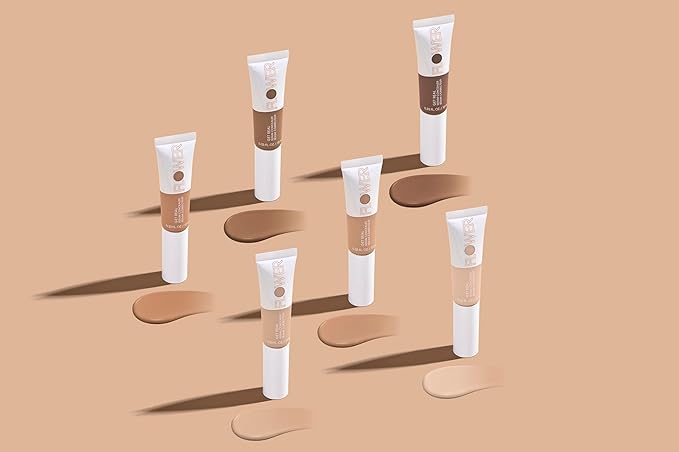 FLOWER BEAUTY By Drew Barrymore Get Real Serum Concealer - Brightens Skin + Blurs Blemishes - Hydrating Serum- Medium Deep