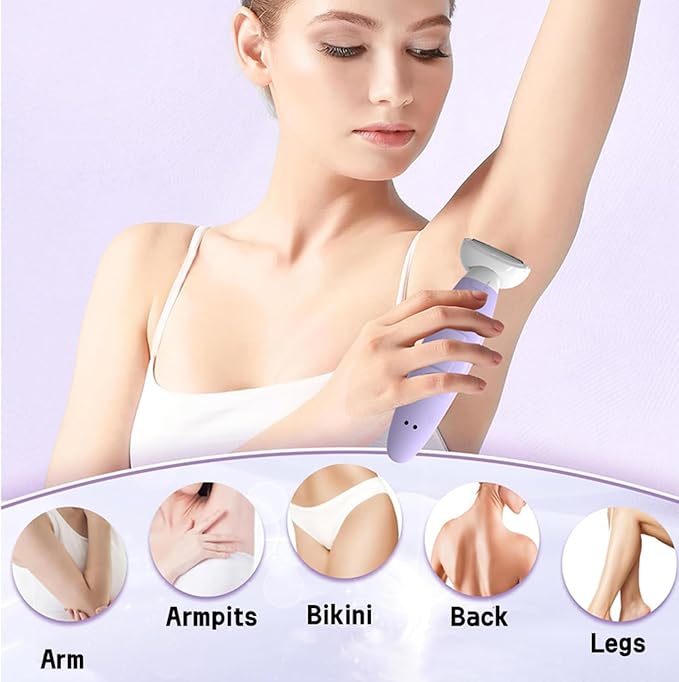 Electric Razors for Women, Bikini Trimmer for Women, Multifunction 5 in 1 Lady Shaver Kit for Face Nose Eyebrow Arms Armpit Legs Pubic Area