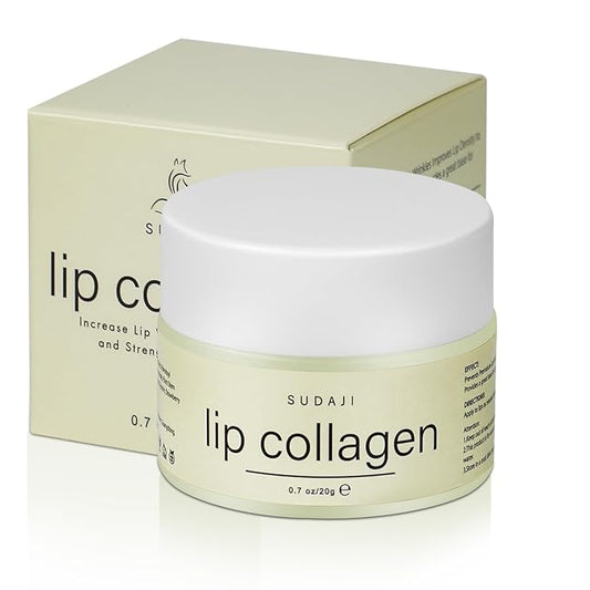 Lip Collagen + Peptide Complex, Collagen Lip Balm with Vitamins E, A -Lip Butter to Nourish & Hydrate Dry Cracked Lips, Moisturizing Lip Mask Overnight, Gentle exfoliating Lip Butter Balm