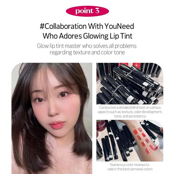 ETUDE Over Glowy Lip Stain Tint #1 Scented Rose | Non-Sticky Vegan Lip Tint | Moisturized & Long-lasting Lip Gloss | Daily Tint for Dry Lips K-beauty