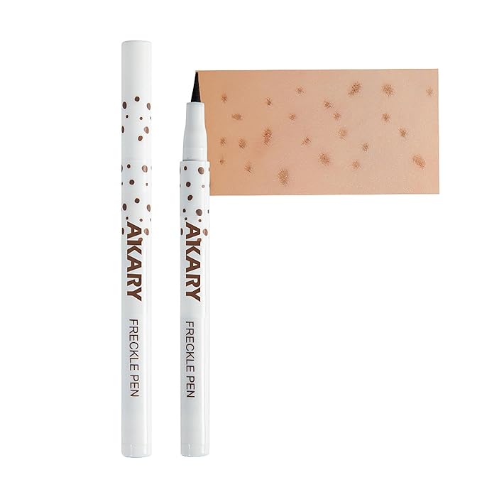 AKARY Freckle Pen Professional Lifelike Face Concealer Point Out Natural Waterproof Longlasting Soft Artificial Freckles Fine Makeup Freckle Pen Life Face Decoration (#03 Chestnut)