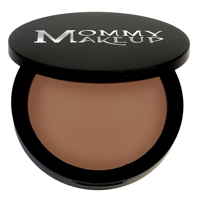 Mineral Dual Powder in Puddin' (Dark) | 4-in-1 Pressed Mineral Foundation with SPF 15 for Flawless Glow & Soft Looking Skin | Oil Free, Talc Free, Gluten Free | 0.45 Oz | by Mommy Makeup
