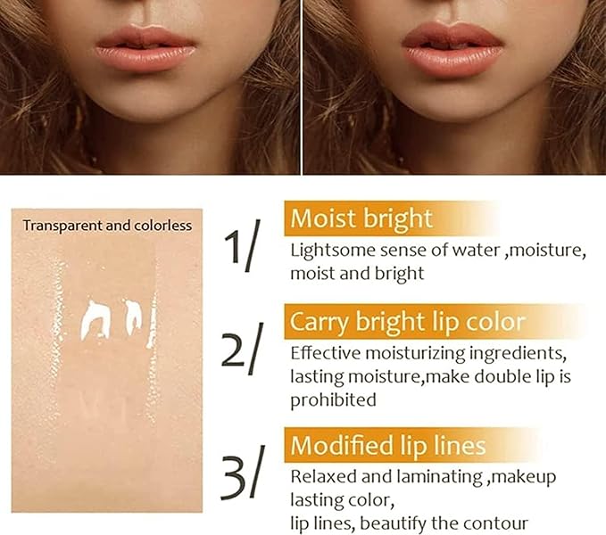 Vitamin E Lip Plumping Serum, Lip Hyaluronic Lip Plumper, Lip Plumping Serum Instant Lip Balm for Moisturize, Eliminate Dryness Wrinkles Enhances Plump Gloss (2PC)