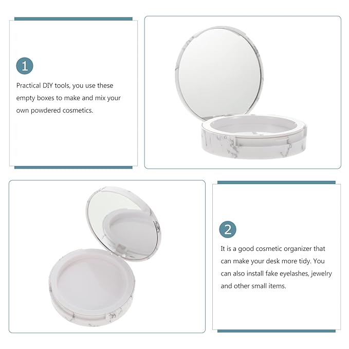 EXCEART Makeup Powder Container Pressed Powder Box 2Pcs Compact Cosmetic Powder Containers Makeup Empty Loose Powder Boxes (Assorted Color) Makeup Powder Puff