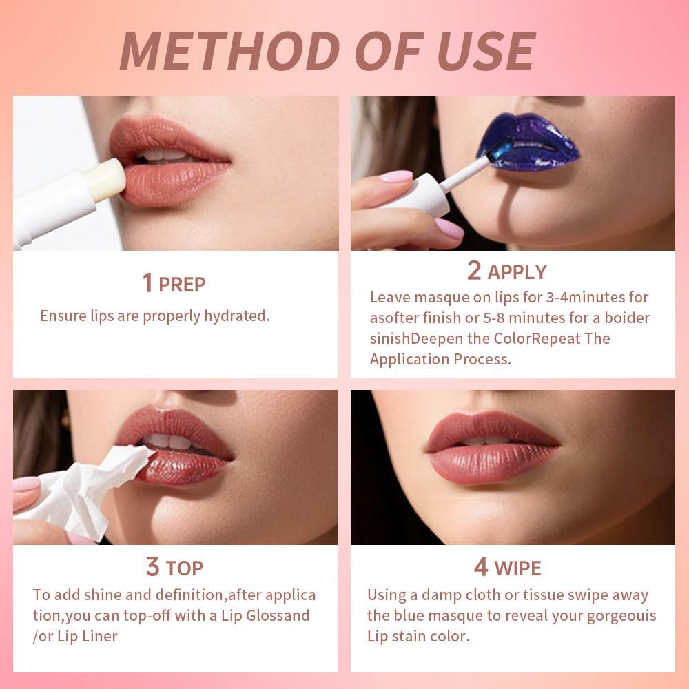 Lip Stain Peel Off – Long Lasting Waterproof Lip Tint, Smudge Proof Transfer Resistant Lip Stains Tattoo,High Pigment Matte Lip Color, Kiss Proof Peel Off Lip Stain Masque,All-Day Stay Lip Makeup 06#
