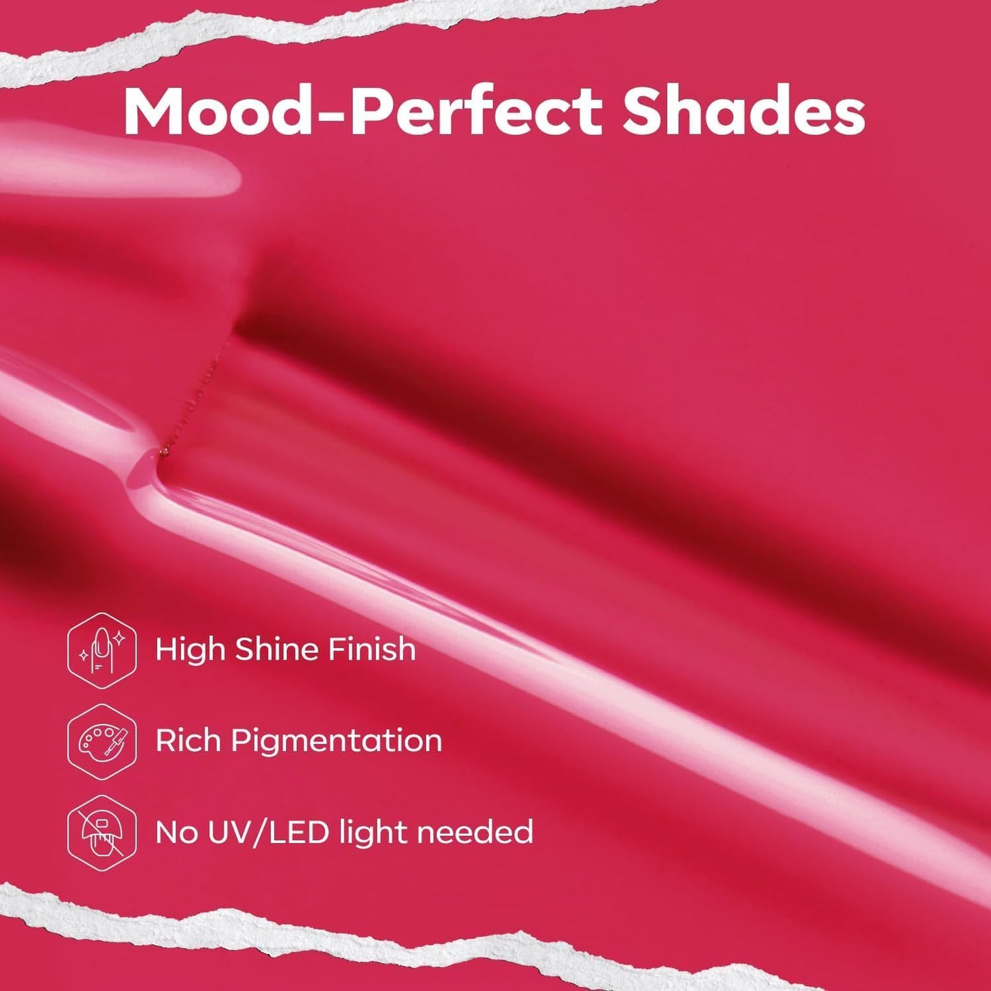 modelones Hot Pink Nail Polish, Magenta Pink 15 ml Quick Dry Nail Lacquer Strengthener Long Last Shine Fingernail Toe Nail Art DIY Home Travel Manicure Gift for Women Girls 0.5 Fl Oz