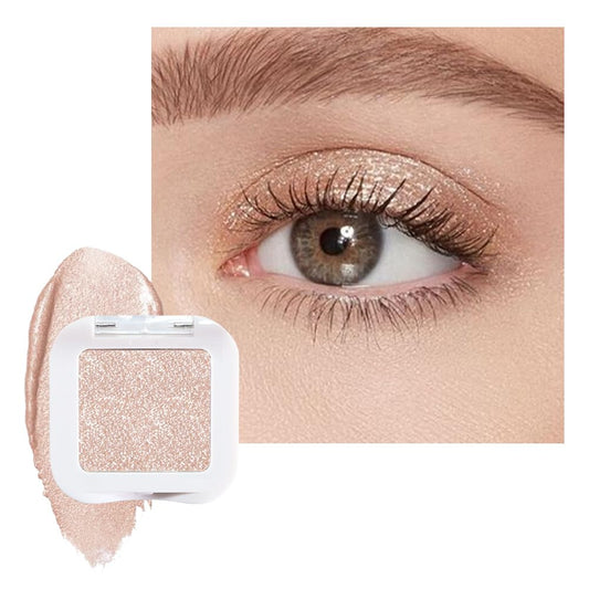 Glitter Singe Eye Shadow Palette Makeup, Pearl White Glitter Monochrome Eyeshadow For Old Women, Mini Pressed Pigmented Waterproof Sombras Para Ojos, Vegan, Talc, Paraben & Cruelty Free, 12