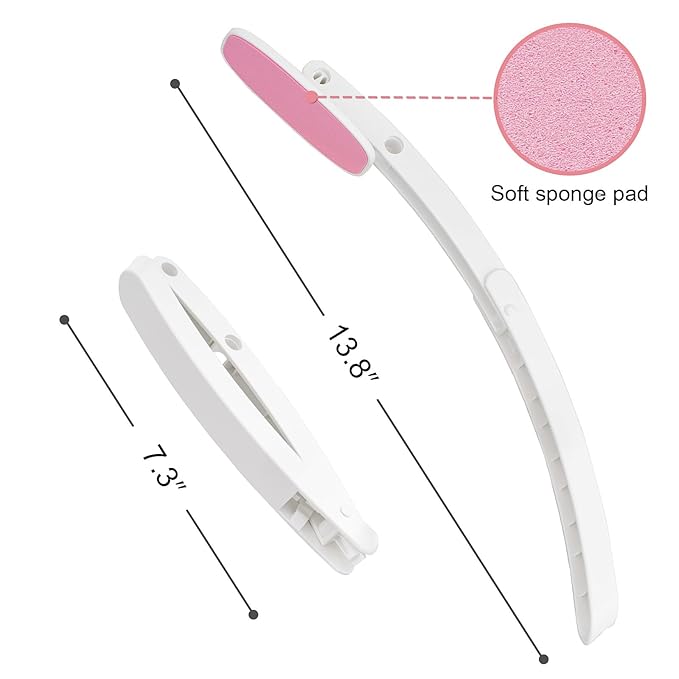 Self Tanner Brushes- Extra Large Blend & Blur Body Kabuki Brush & Back Sunscreen Applicator with Handle, 2 Pcs, Body Makeup Brushes for Legs, Face, Foundation, Tanning, Back Lotion Applicator (Purple)