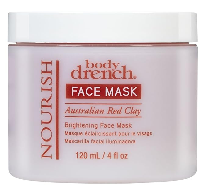 Body Drench Nourish Australian Red Clay Brightening Face Mask, 4 oz