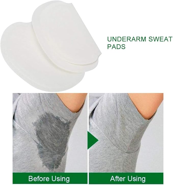 for Under Breasts, Disposable Underarm Sweat Absorbent Pads Unisex Cotton Armpit Sweat Guard (20PCS)