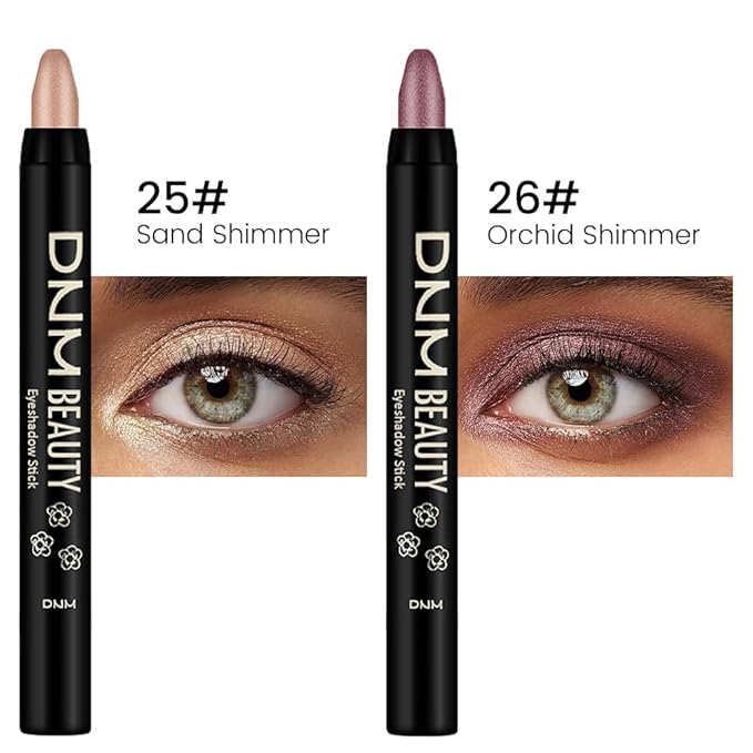 Kaely 2Pcs Cream Eyeshadow Sticks Set for Eyes Waterproof,Sand Shimmer & Orchid Shimmer Matte Eye shadow Stick Pencil Pen Bulk sombras en crema para ojos 25+26