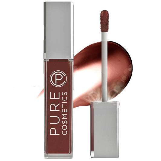 Pure Cosmetics Pure Illumination Lip Gloss - LED-lit Applicator w/Side Mirror - Non-Sticky, Moisturizing & Hydrating Lip Glosses - Soothes & Protects Dry Chapped Lips (Down To Earth)
