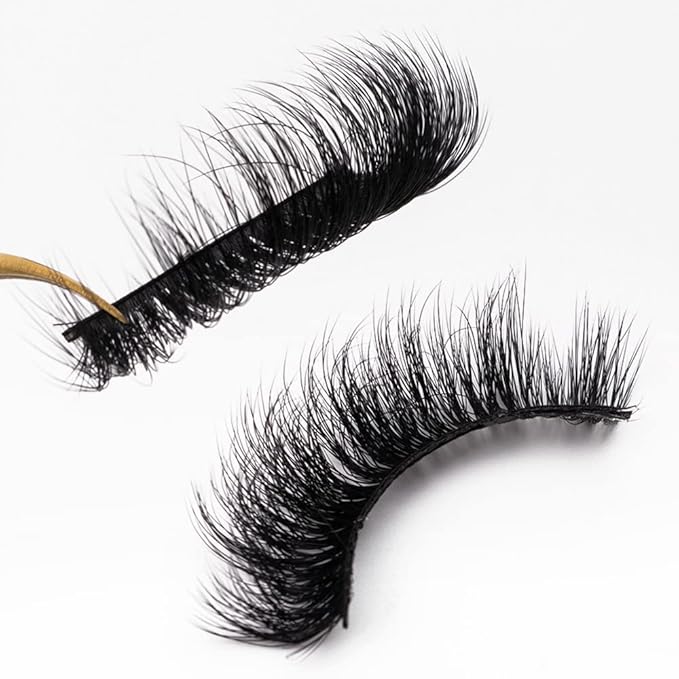 HBZGTLAD 6 Pairs Fluffy False Eyelashes Natural Faux Mink Strip 3D Lashes Pack(3DQG-114)