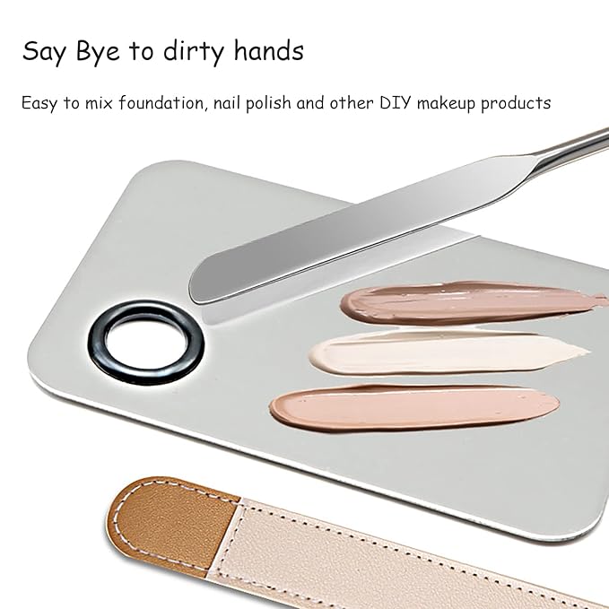 YOCASII Foundation Palette, Foundation Spatula, Makeup Mixing Palette, Makeup Spatula Tool, Makeup Mixing Tray, Nail Art Palette for Mixing Foundation Nail-Art