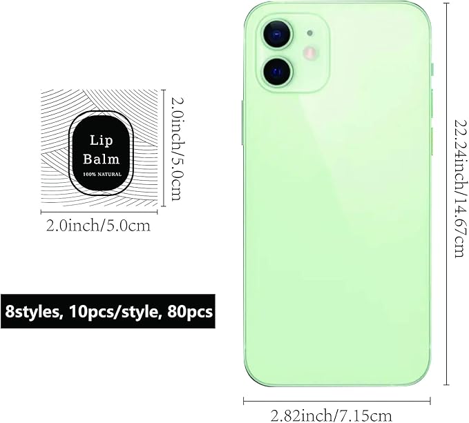 CRASPIRE Lip Balm Labels 80pcs Homemade Lip Balm Labels 2” Clear Lip Balm Labels for Tubes Printable Waterproof Lip Balm Stickers Labels for Lip Balm Handcream Candle Container（Geometry）