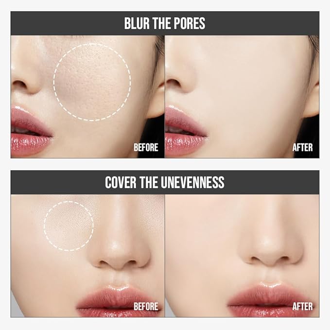 Finish Setting Pact - Blurs Pore & Fine Lines, Long-wearing, Matte Finish, Ideal for Oily Skin, Korean Makeup, 0.14 Oz. (01 White, 0.14 Oz.)