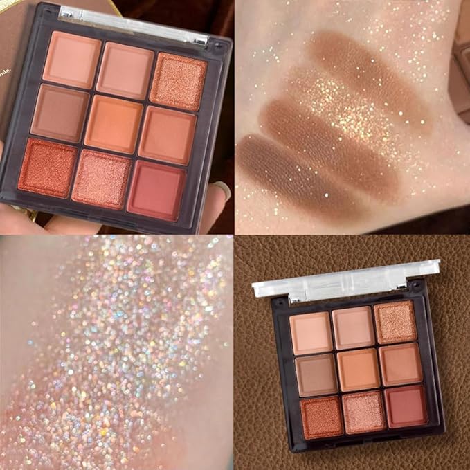 K'APEINE Eyeshadow Palette 9-Colors Nude Eye Shadow Palette Natural Brown Eyeshadows Palette Makeup Cool-Toned Highly Pigmented Eyeshadow for Eyes Long Lasting Naturing-Looking