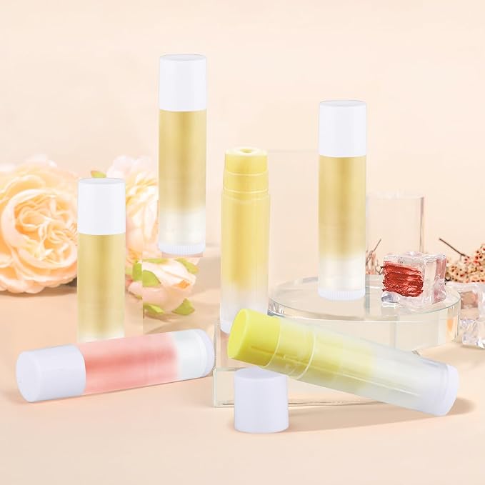 100 Pcs 5.5ml Bulk Empty Lip Balm Tubes Refillable Plastic Lip Gloss Container Travel Lipstick Tubes Chapstick Tubes Holder For DIY Homemade Lip Balm (clear)