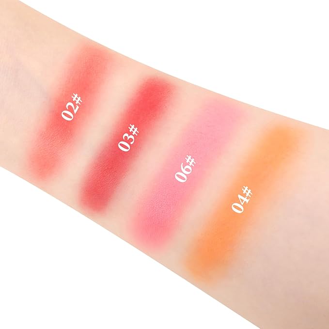 Boobeen Soft Blend Powder Blush for Cheeks, Buildable Color Matte Smooth Blush Palette Compact Blush Powder Makeup, Long-lasting Flush Color, with Mirror and Brush