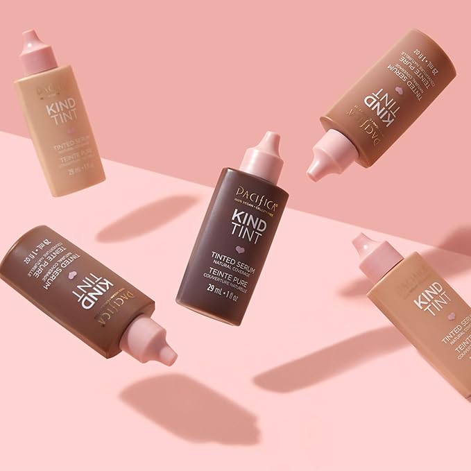 Pacifica Beauty Kind Tint Tinted Serum, Skincare, Vegan Collagen, Hyaluronic Acid, Vitamin C, Niacinamide, Caffeine, Hydrating, Lightweight Foundation, Natural Dewy Skin, Shade 02, 1 fl oz (1 Count)