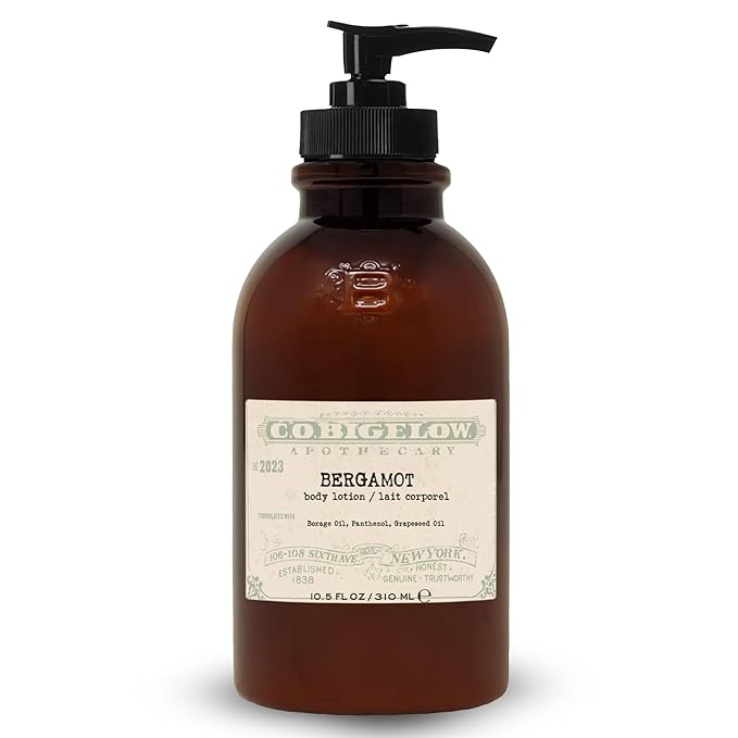 C.O. Bigelow Bergamot Body Lotion, Iconic Collection Moisturizing Body Lotion with Shea Butter, Borage Oil & Grapeseed Oil, 10.5 Fl Oz