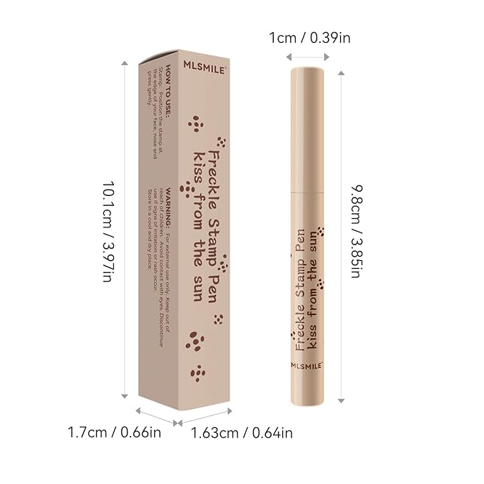 AKARY Stamp Freckle Pen Natural Lifelike Fake Freckles Makeup, Waterproof Long Lasting Quick Dry 5 Comb Corners Natural Like Face Freckle Makeup Pen for Effortless Sunkissed Makeup, 01-Light Brown