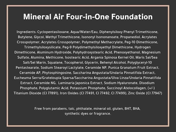 Mineral Air Four-in-One Foundation for Mineral Air Mist Device—Color, 10 ml, Travel Size - Medium Tan